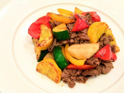 簡単！彩り野菜と牛肉の炒め物